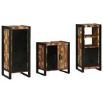 vidaXL Ensemble de mobilier de salle de bain avec étagère avec stockage avec porte 3 Pièces