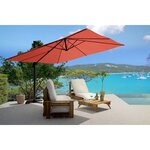 Panaro terracotta : Parasol déporté, rectangulaire de 3x4m, rotatif à 360°