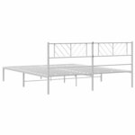 vidaXL Cadre de lit métal sans matelas et tête de lit blanc 193x203 cm