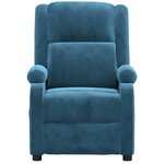 vidaXL Fauteuil électrique de massage Bleu Velours