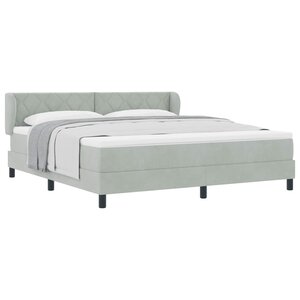 vidaXL Lit à ressorts avec matelas Gris clair 180 x 200 cm Velours
