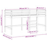 vidaXL Lit mezzanine enfants échelle blanc 80x200 cm bois pin massif