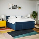 vidaXL Sommier à lattes de lit avec matelas Bleu 180x200 cm Tissu