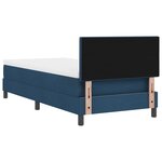 vidaXL Literie Box Spring avec Matelas & LED Bleue 100x200 cm Tissu