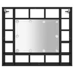 vidaXL Armoire à miroir à LED noir 91x15x76 5 cm