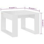 vidaXL Table d'appoint Blanc 50x50x35 cm Bois d’ingénierie