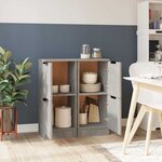 vidaXL Buffets 2 Pièces Gris béton 30x30x70 cm Bois d'ingénierie