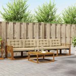 vidaXL Ensemble de canapés d'extérieur 5 Pièces Naturel et Beige