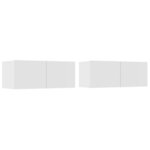 vidaXL Meubles TV 2 Pièces blanc 80x30x30 cm bois d'ingénierie