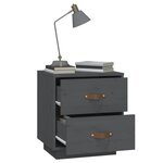  vidaXL Tables de chevet 2 Pièces Gris 40x34x45 cm Bois de pin massif
