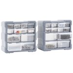 vidaXL Organisateurs multi-tiroirs avec 12 tiroirs 2 Pièces 26 5x16x26 cm