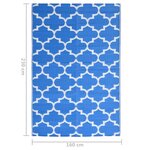vidaXL Tapis d'extérieur Bleu 160x230 cm PP
