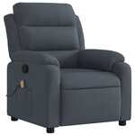 vidaXL Fauteuil inclinable de massage gris foncé velours
