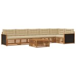 vidaXL Ensemble de canapés d'extérieur 7 pc Naturel et Beige Polyester