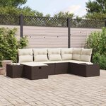 vidaXL Ensemble de canapé de jardin 6 Pièces Marron 55 x 62 x 69 cm
