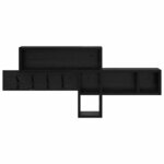 vidaXL Porte-manteau mural avec étagère Chêne noir 100 x 12 x 43 5 cm