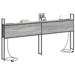 vidaXL Headboard de Rangement avec Station de Charge Sonoma gris