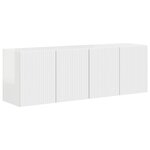 vidaXL Meuble TV mural 2 Pièces Blanc brillant 59 5 x 31 x 40 cm
