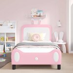 vidaXL Cadre de lit pour enfants avec tête de lit Rose 80 x 200 cm PU