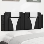 vidaXL Coussin de tête de lit noir et blanc 140 cm similicuir