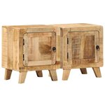 vidaXL Table de chevet 2 Pièces 40x32x46 cm bois massif de manguier brut
