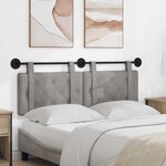 vidaXL Tête de lit suspendue Gris clair Velours