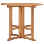 vidaXL Table à dîner pliable de jardin Ø90x75 cm Bois de teck solide