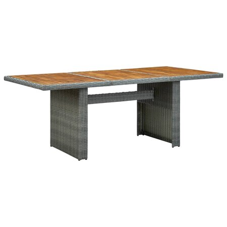 vidaXL Table de jardin Gris clair Résine tressée et bois d'acacia