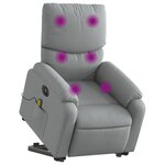 vidaXL Fauteuil inclinable de massage électrique Gris clair Tissu