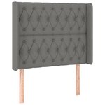vidaXL Tête de lit à LED Gris foncé 93x16x118/128 cm Tissu