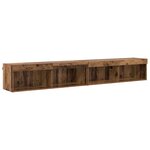 vidaXL Unités murales TV avec LED 5 Pièces Bois Ancien Bois d'ingénierie