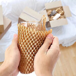 2 rouleaux de papier kraft en nid d’abeille 40cm  x100m linéaires emballage écologique pour protection  rembourrage  emballage cadeaux  déménagement  remplace le film bulles
