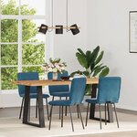 vidaXL Chaises à manger lot de 4 Bleu Velours