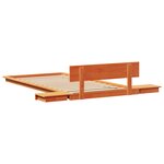 vidaXL Cadre de lit au sol avec tables de chevet Marron ciré 75x190cm Bois massif