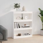 vidaXL Bibliothèque/Séparateur de pièce Blanc 80x30x103 5cm Pin massif