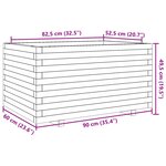 vidaXL Jardinière 90x60x49 5 cm bois de pin massif