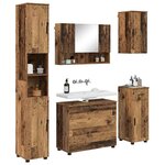 vidaXL Ensemble de mobilier de salle de bain 5 Pièces Bois Ancien