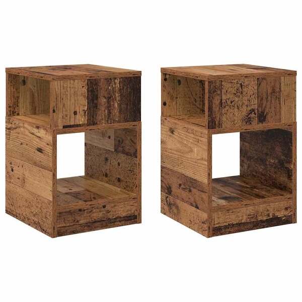 vidaXL Table d'appoint 2 Pièces Bois ancien 30 5 x 30 x 45 cm