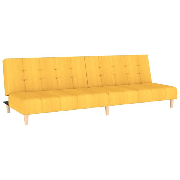 vidaXL Canapé-lit à 2 places Jaune Tissu