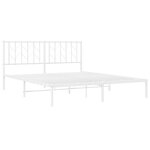 vidaXL Cadre de lit métal sans matelas et tête de lit blanc 160x200 cm