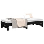 vidaXL Lit coulissant Noir 2x(90x200) cm Bois de pin massif