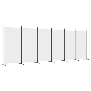 vidaXL Cloison de séparation 6 panneaux Blanc 520x180 cm Tissu