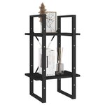 vidaXL Bibliothèque à 2 niveaux Noir 40x30x70 cm Bois de pin massif