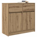 vidaXL Buffet avec tiroir chêne artisanal 80x34x76cm bois d'ingénierie