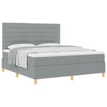 vidaXL Lit à ressorts avec matelas Gris clair 180 x 200 cm tissu
