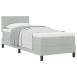 vidaXL Lit à ressorts avec matelas Gris clair 80 x 200 cm Velours