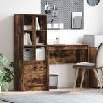 vidaXL Bureau avec rangement Chêne fumé Bois d'ingénierie