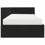 vidaXL Cadre de lit d'angle avec matelas Noir 90 x 190 cm Velours
