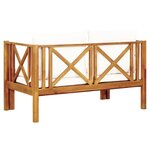 vidaXL Banc de jardin 2 places et coussins 122 cm Bois d'acacia massif