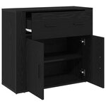 Buffet vidaXL Noir Chêne 80x33x70 cm Bois d'ingénierie